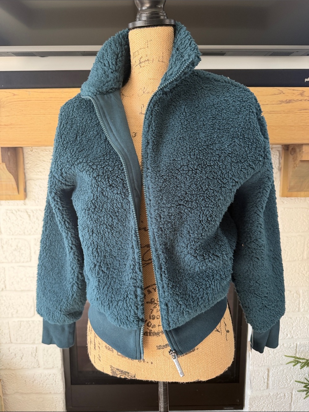 GAIAM Teal Plush Sherpa Zip Jacket